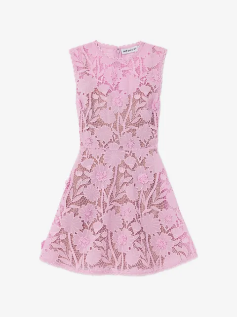 Self-Portrait floral-lace sleeveless mini dress