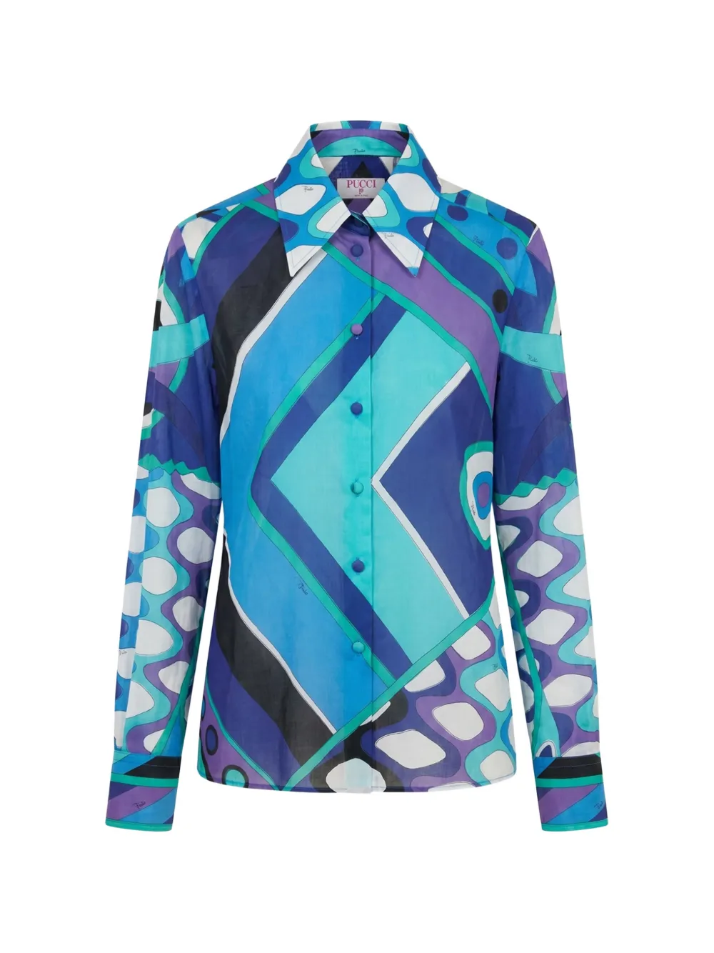 PUCCI geometric-pattern shirt - Blu