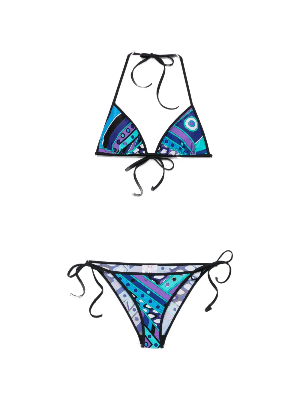 PUCCI Marmo-print triangle bikini - Blu