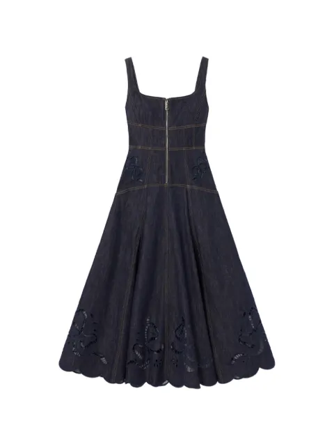 Self-Portrait broderie-anglaise flared-hem midi dress