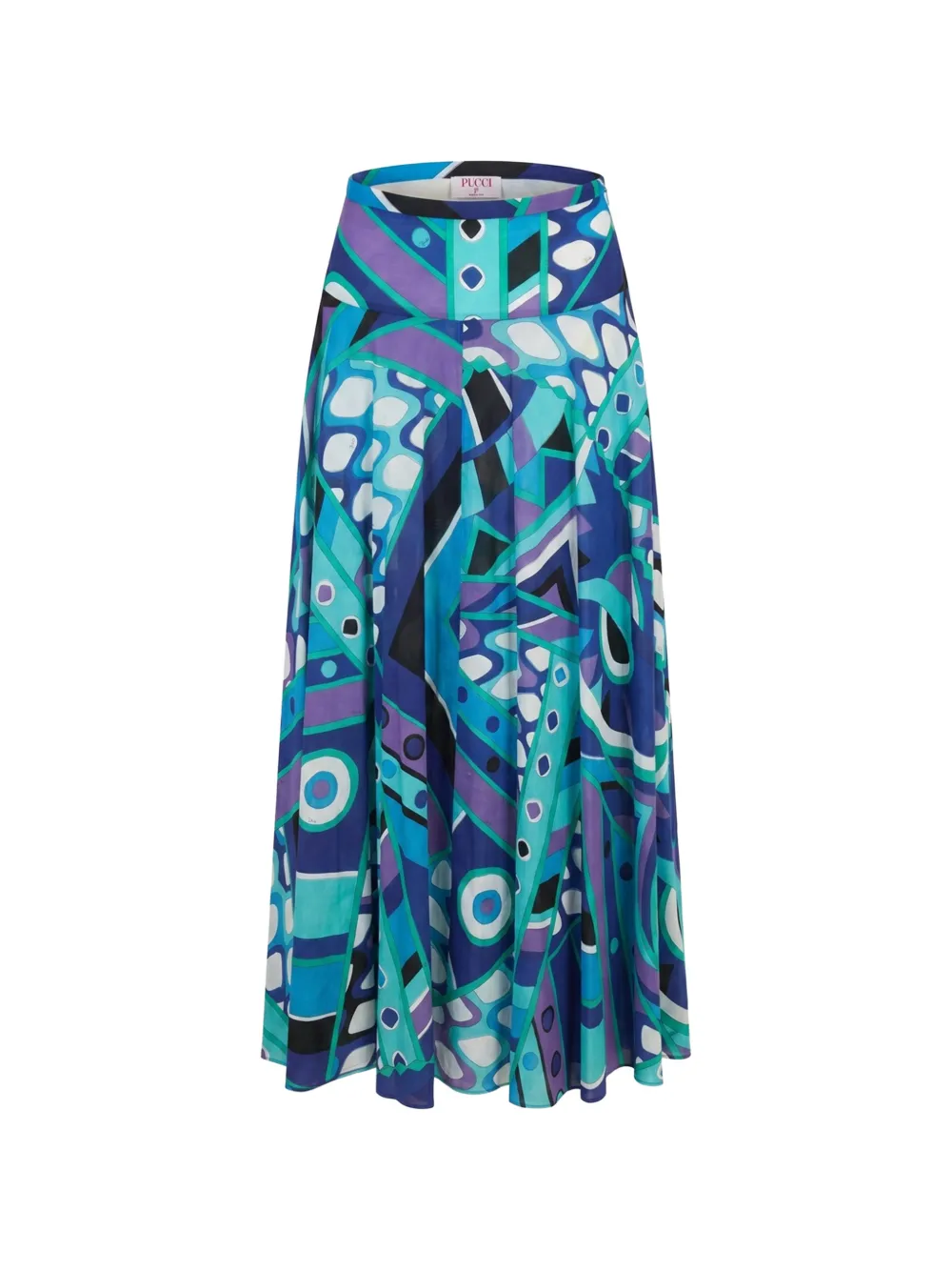 PUCCI geometric-print cotton skirt - Blue