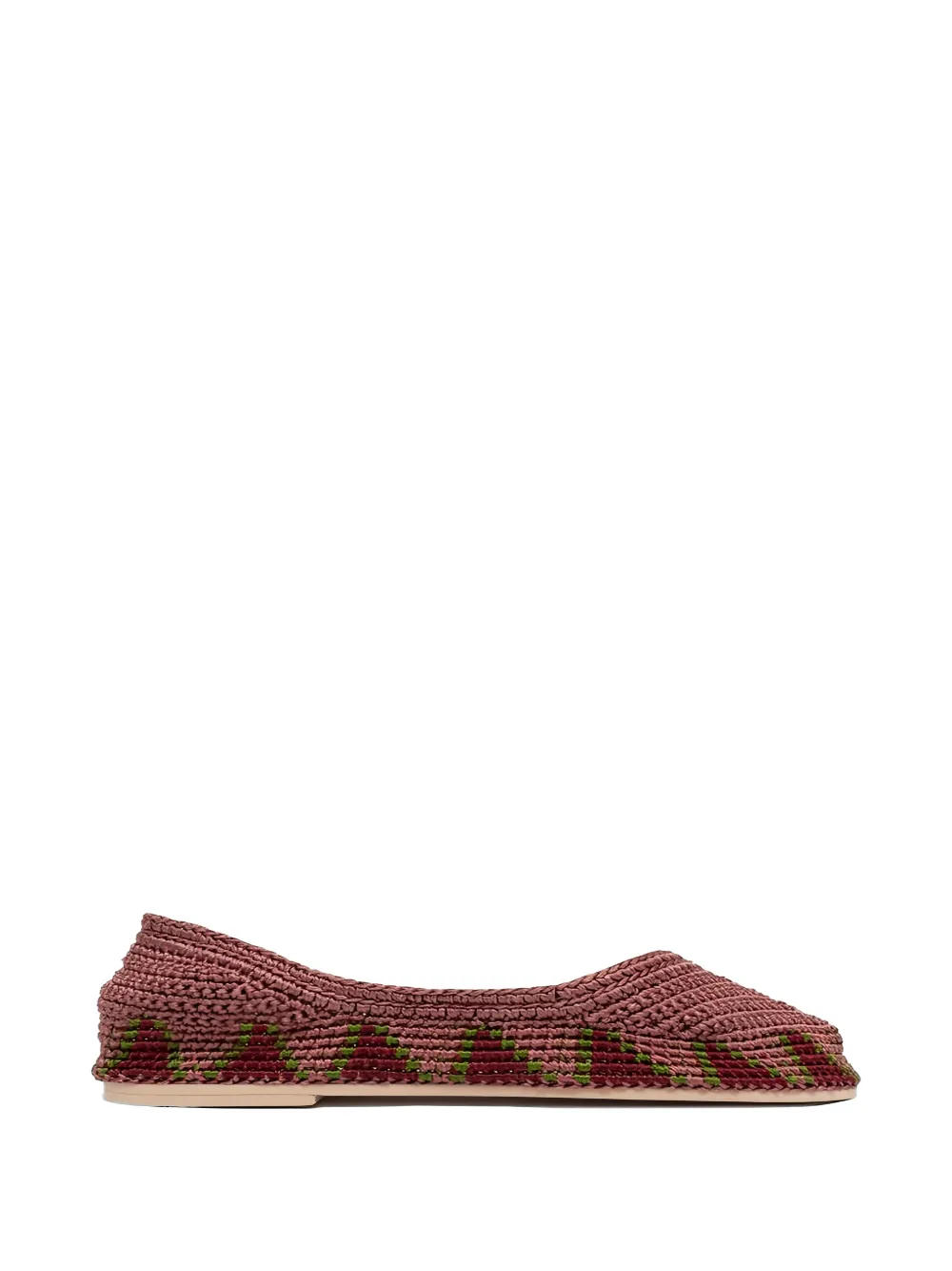 SLO_HAND_MADE crochet-knit pointed-toe ballet flats - Rosa