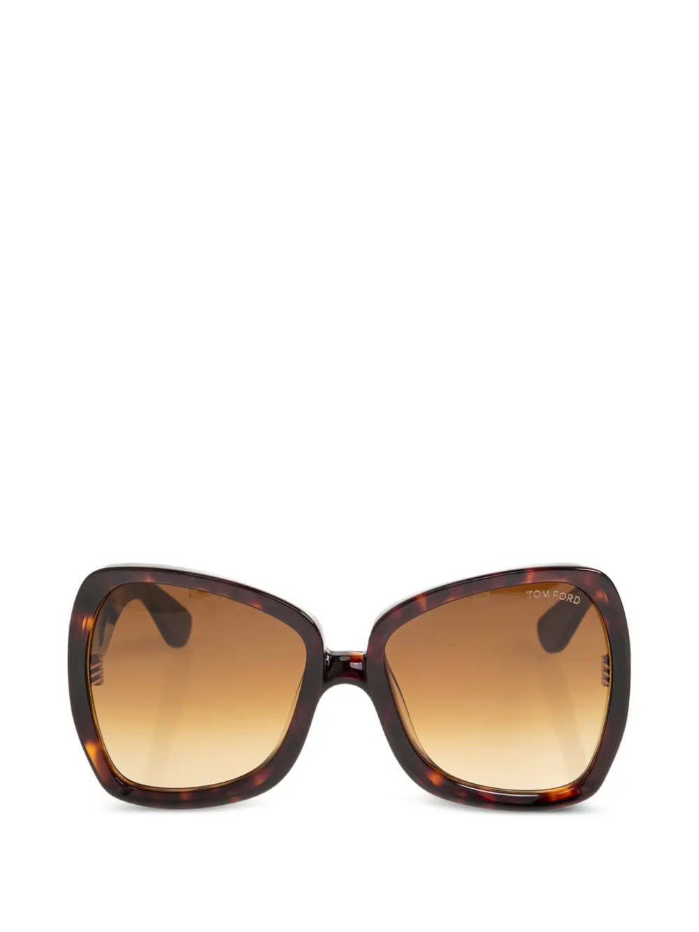 TOM FORD Eyewear tortoiseshell-effect oversized-frame sunglasses - Braun