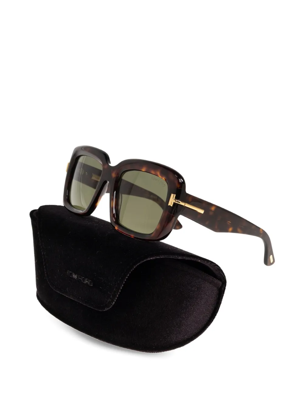 TOM FORD Eyewear Zonnebril met schildpadschild-effect Bruin
