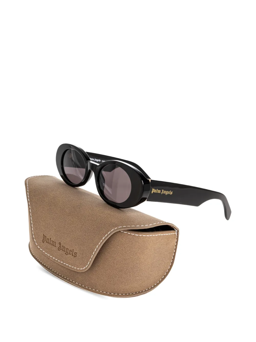 Palm Angels Eyewear Zonnebril met rond montuur Zwart
