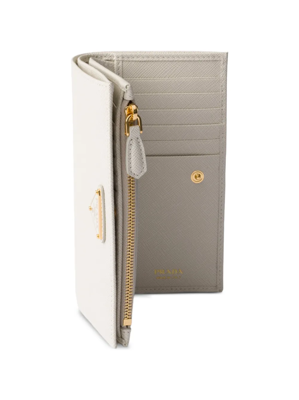 Prada Portemonnee van saffiano leer Beige