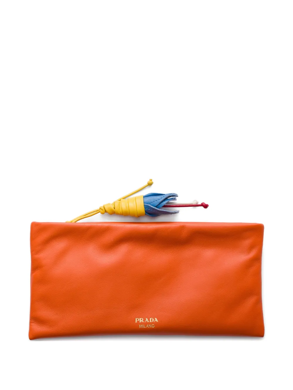 Prada nappa leather zipper pouch - Arancione