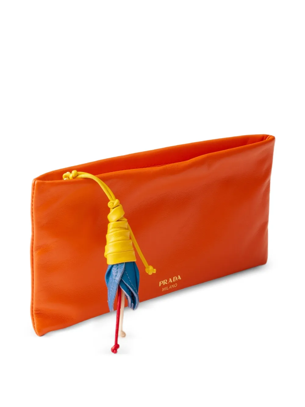 Prada Nappa leren buidel met rits Oranje