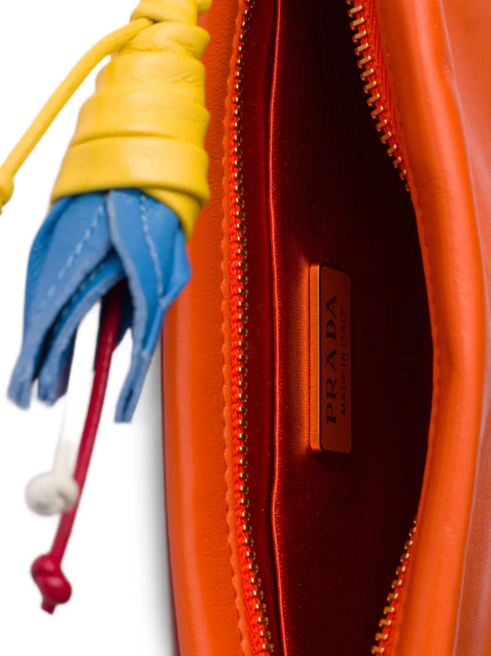 Prada Nappa leren buidel met rits Oranje