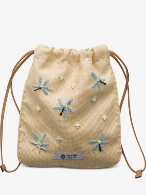 Prada embroidered-canvas smartphone case