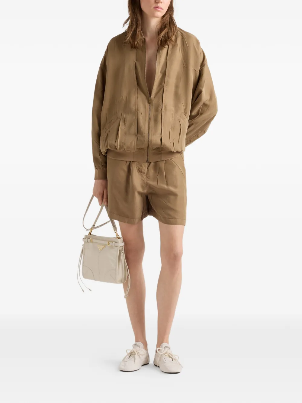 Prada Old zijden shorts Beige