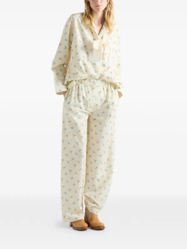 Prada Floral Print Old Canvas Pants | Neutrals | FARFETCH