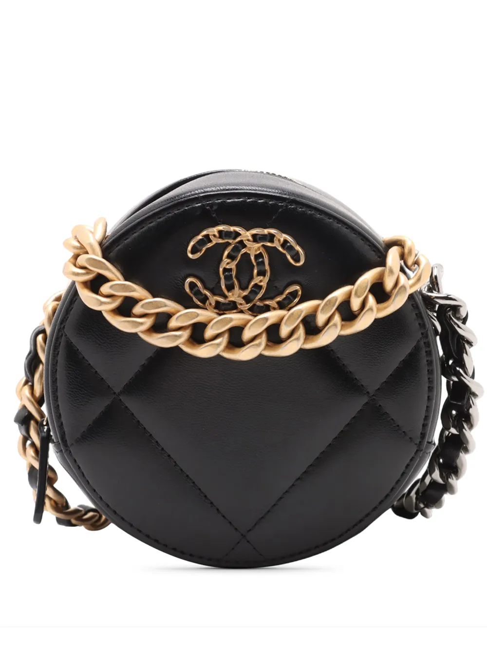 CHANEL Pre-Owned 2021-2026 Lambskin 19 Round Clutch with Chain satchel - Nero