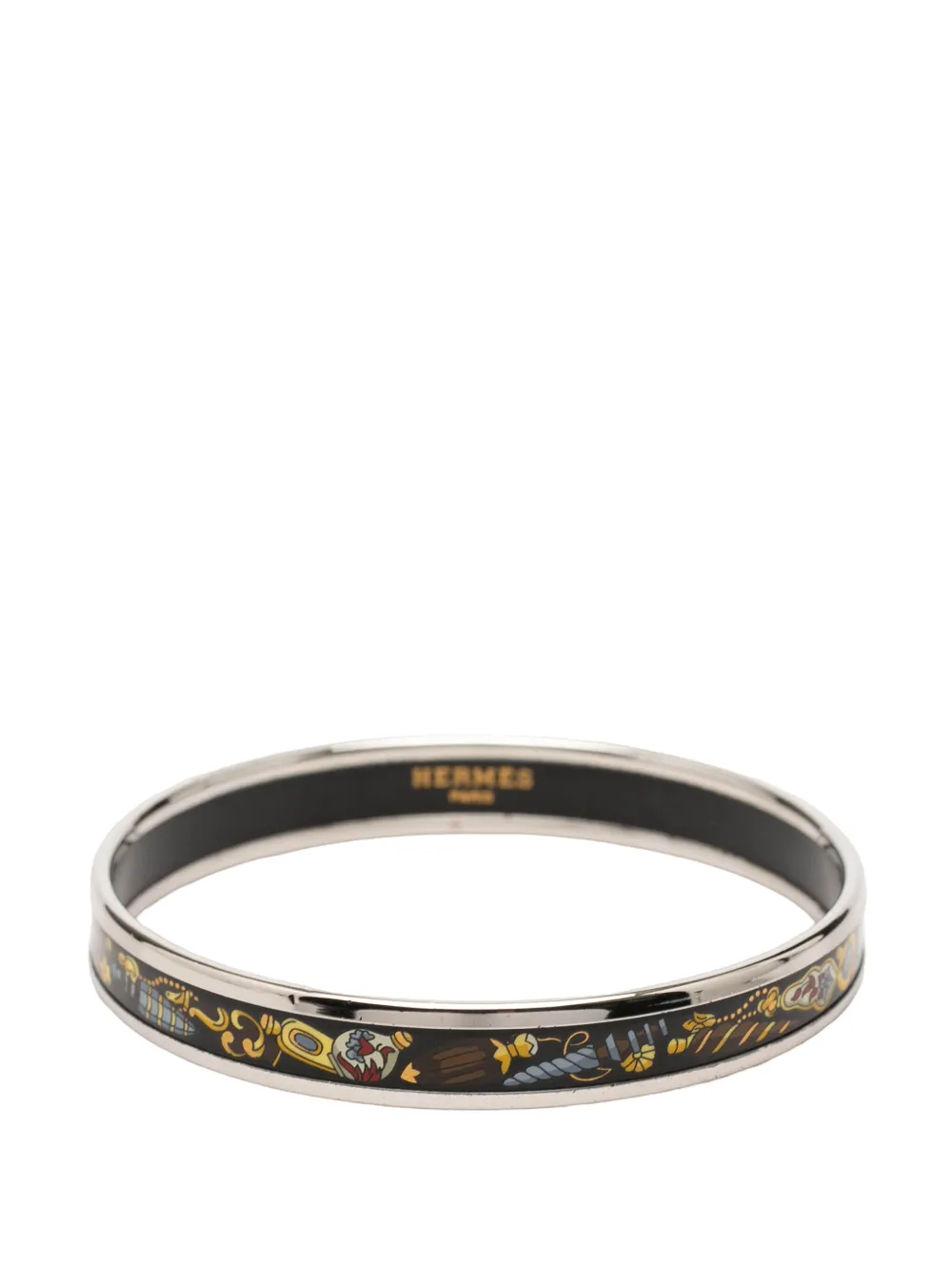 Hermès Pre-Owned 1990-2010 Narrow Qu Importe Le Flacon Enamel Bangle 62 costume bracelet - Nero