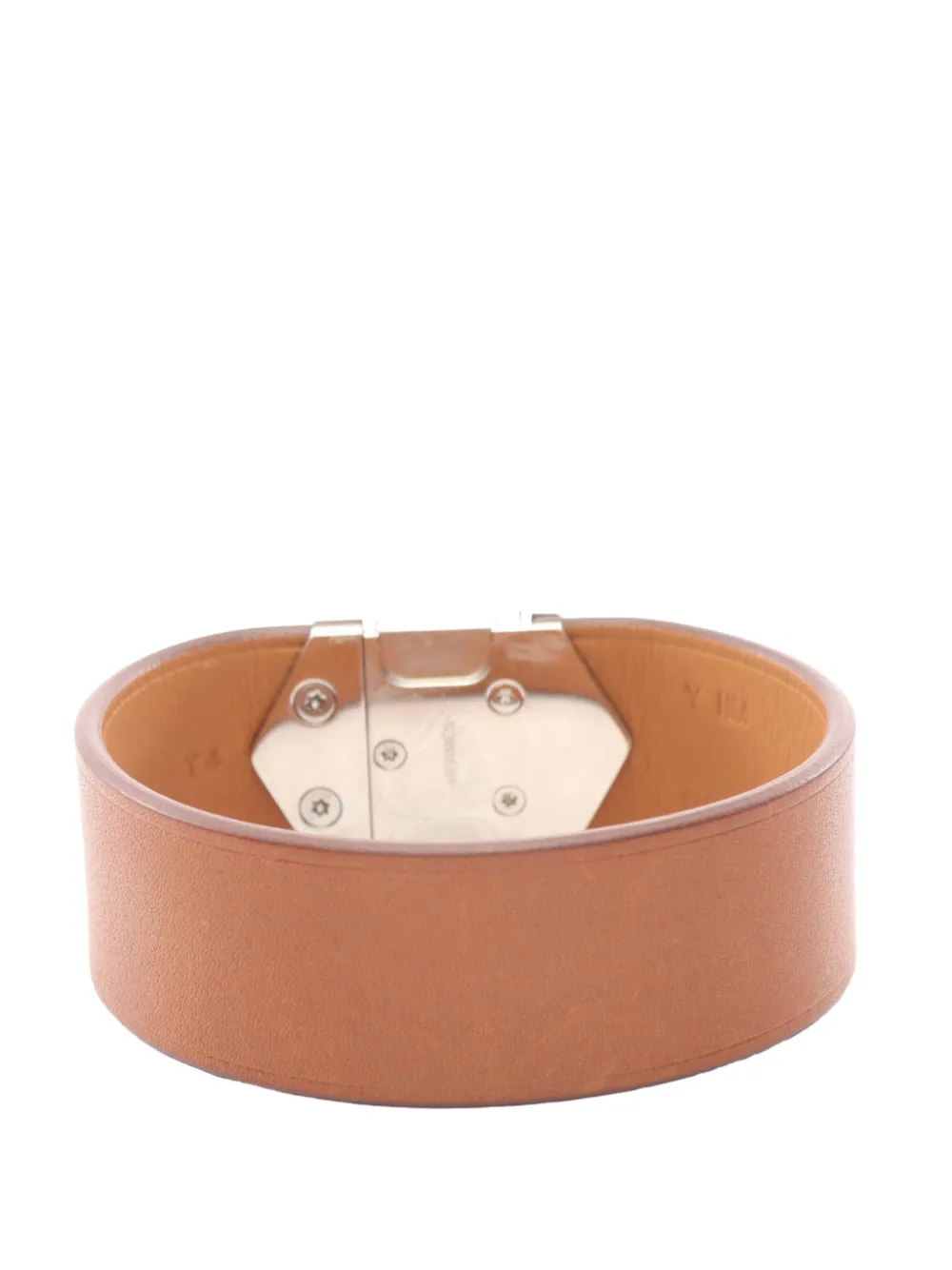  Hermès Pre-owned Bracelet Super H Bracelet T4 à Ornements En Cuir Barenia Et Finitions Palladium (2020) - Marron 