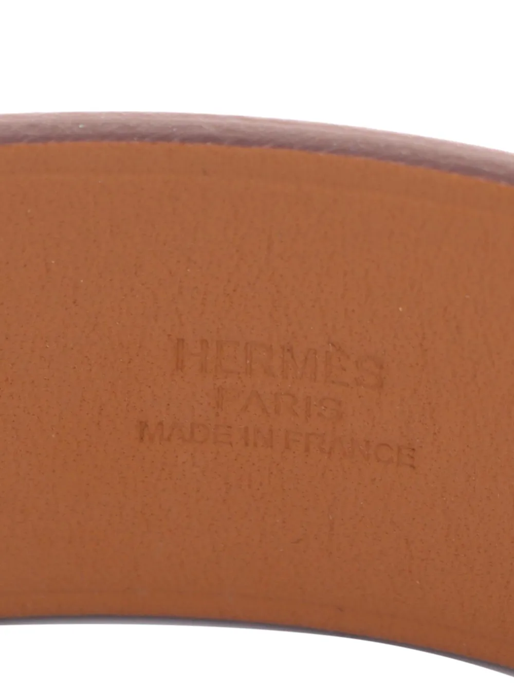  Hermès Pre-owned Bracelet Super H Bracelet T4 à Ornements En Cuir Barenia Et Finitions Palladium (2020) - Marron 