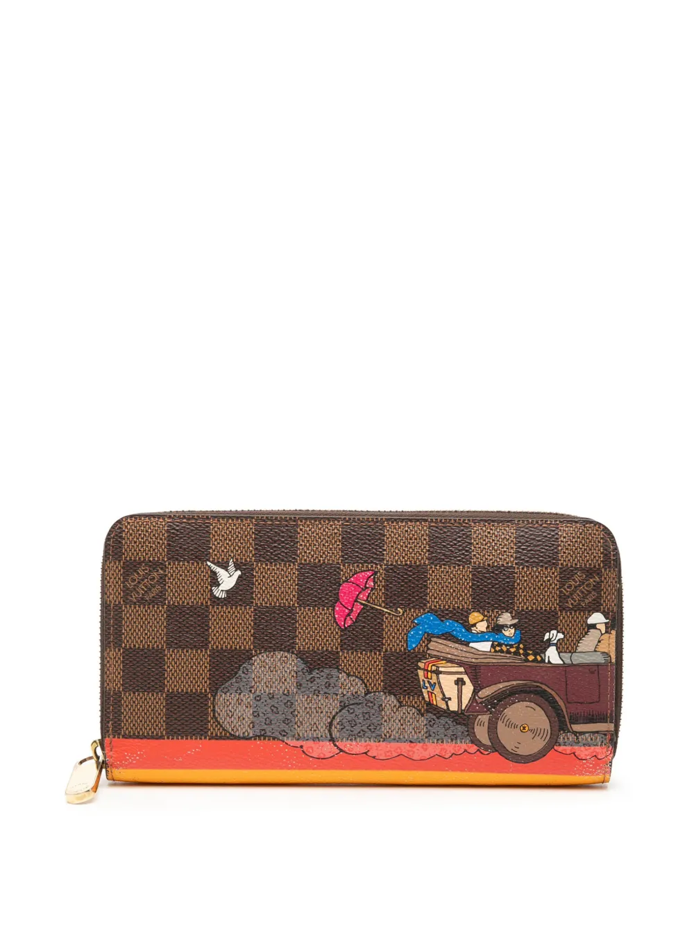 Louis Vuitton Pre-Owned 2015 Damier Ebene Evasion Illustre Zippy Wallet long wallets - Marrone