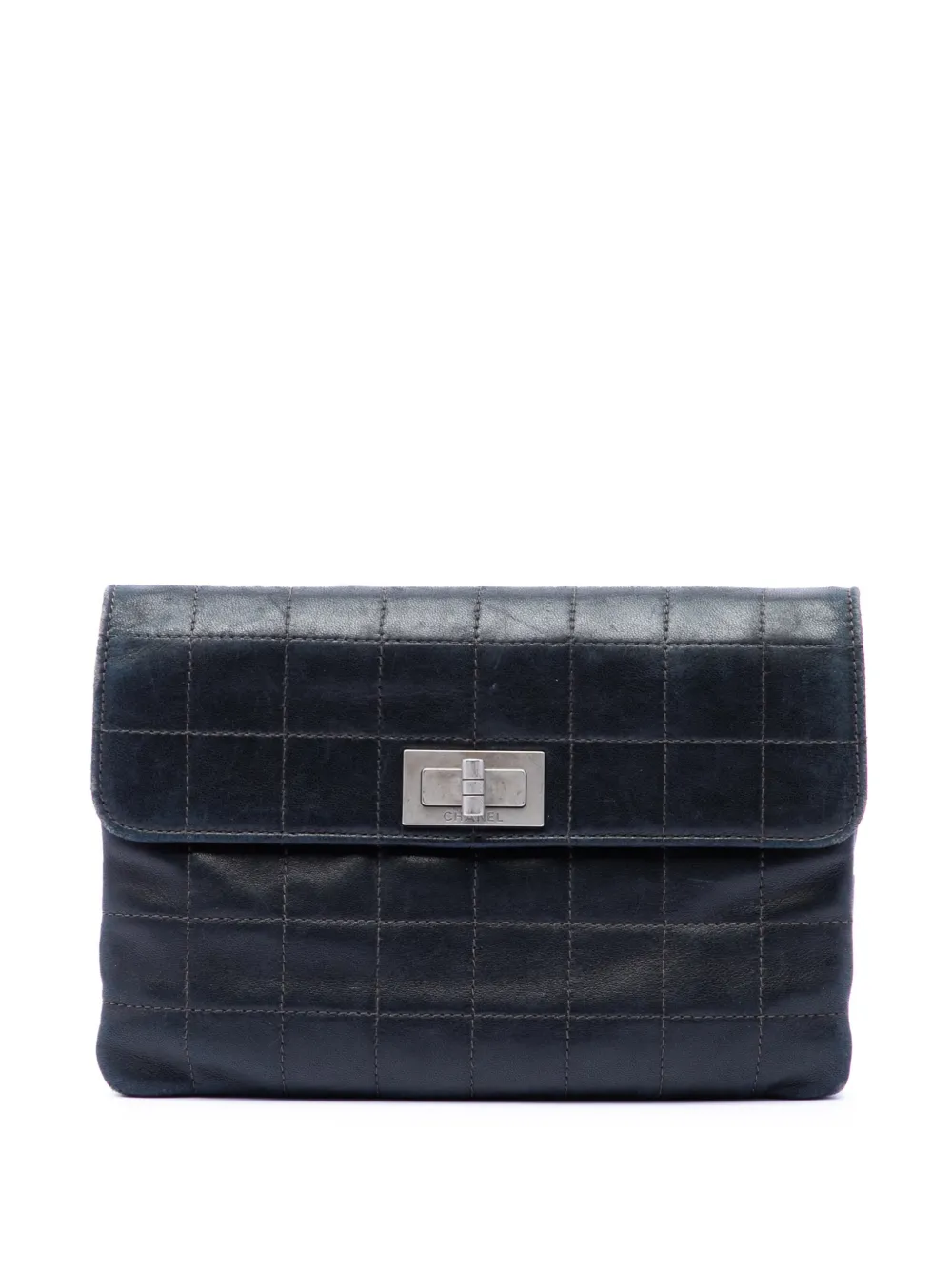 CHANEL Pre-Owned 2000-2002 Choco Bar Lambskin Reissue 2.55 Flap clutch bag - Nero