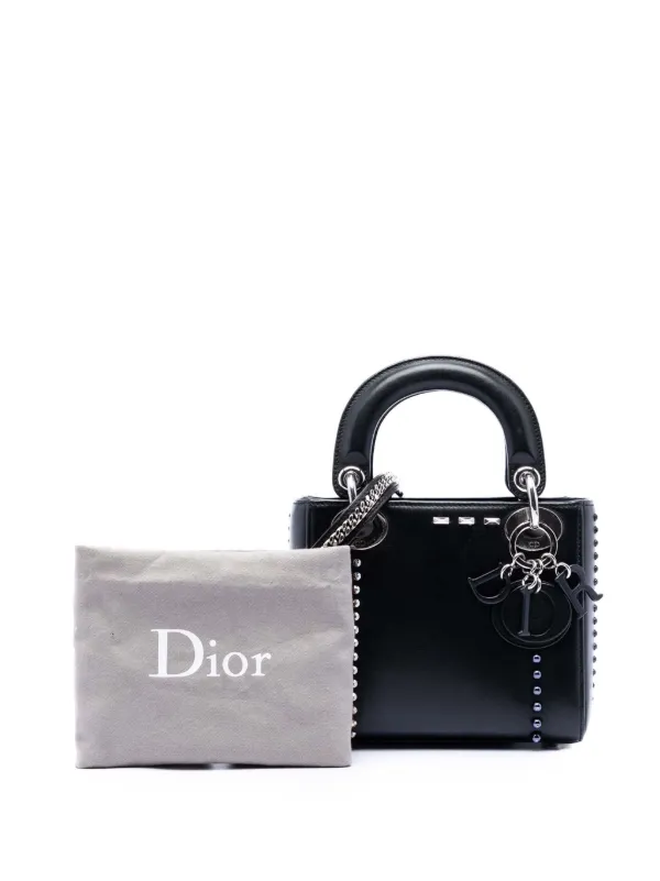 Christian Dior Pre-Owned 2015 Mini Lambskin Studded Crystal Pearl