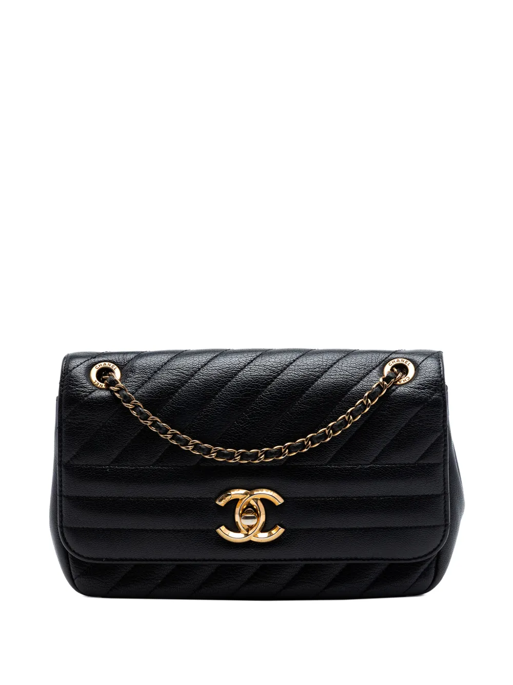 CHANEL Pre-Owned 2016-2017 Small CC Diagonal Quilted Goatskin Flap shoulder bag - Nero
