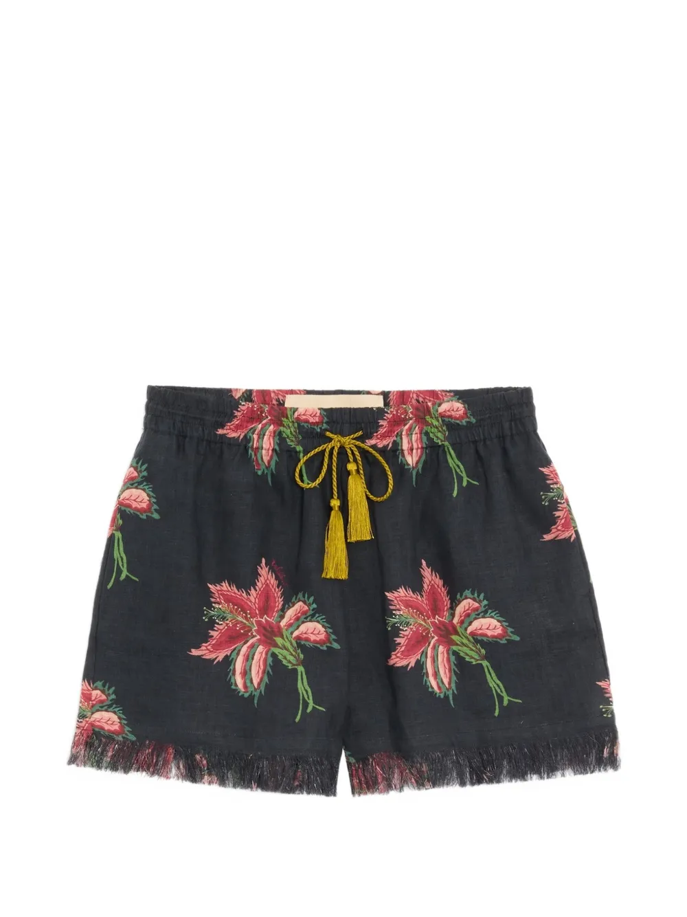 Valentino Garavani Papier Floral linen shorts - Black