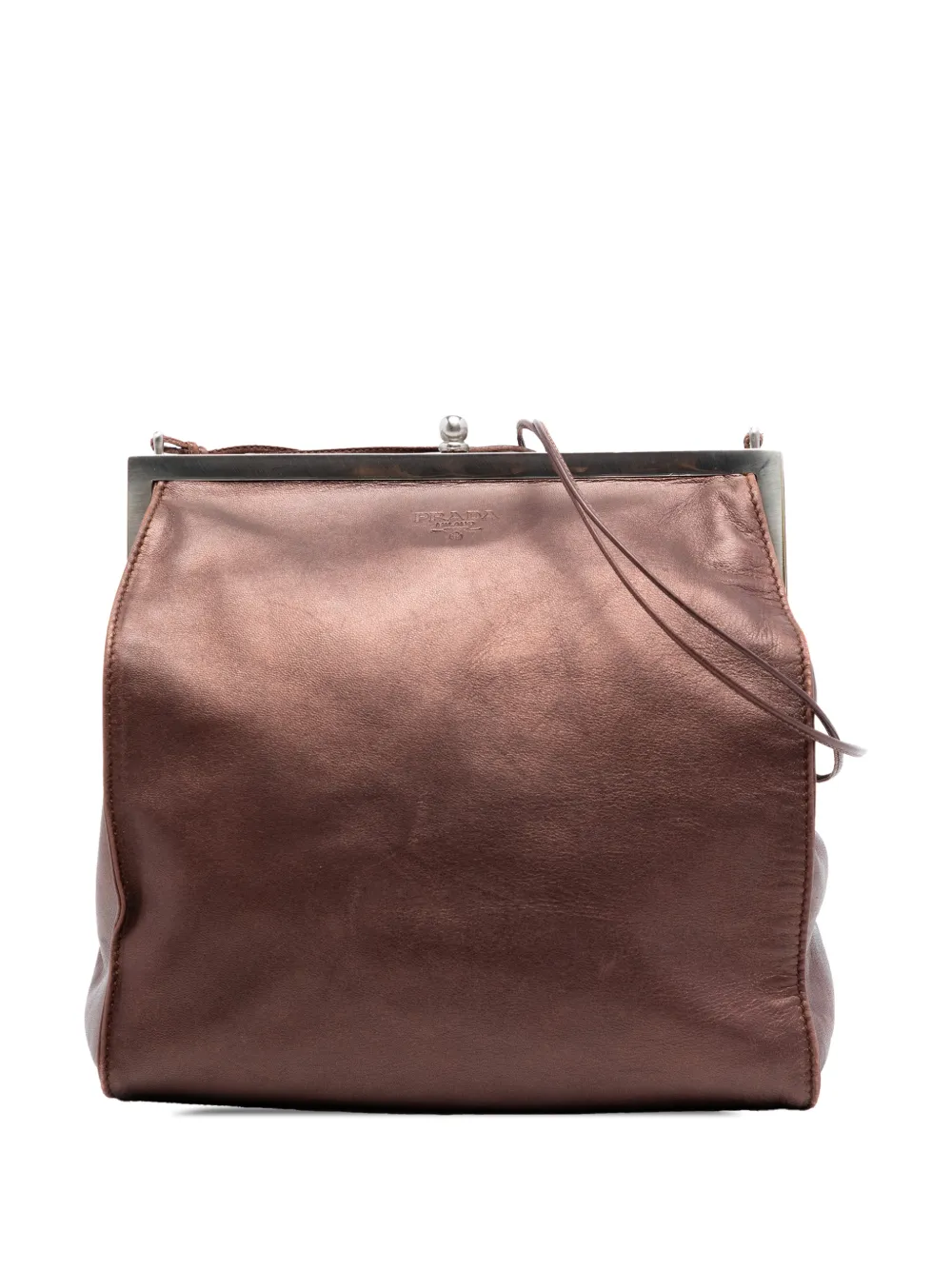 Prada Pre-Owned 2000-2013 Metallic Nappa Frame crossbody bag - Marrone