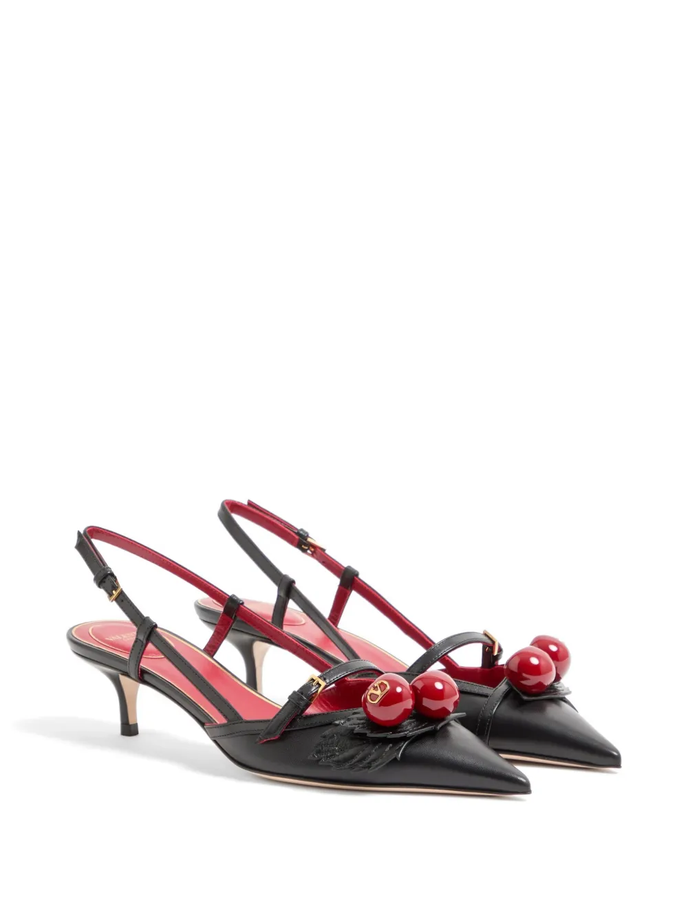 Valentino Garavani Cherryfic slingback pumps in kid 45mm Zwart
