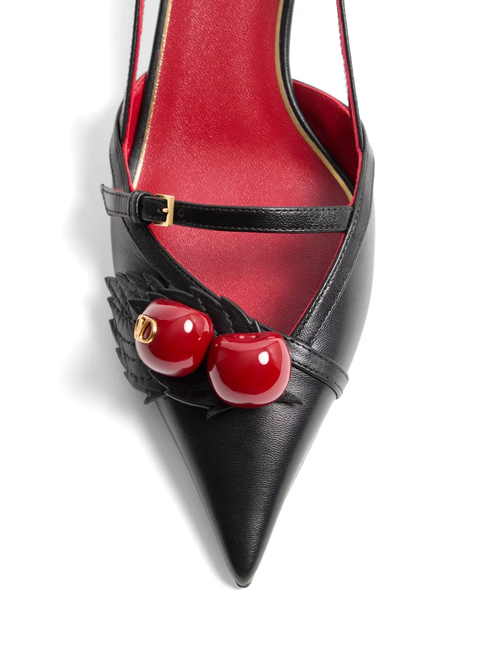 Valentino Garavani Cherryfic slingback pumps in kid 45mm Zwart
