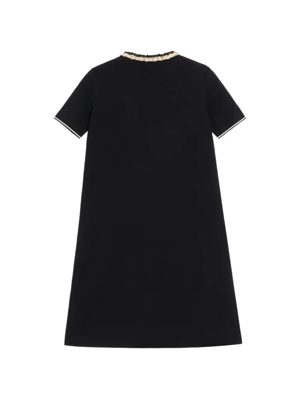 Valentino Garavani Geborduurde stretch viscose jurk Zwart
