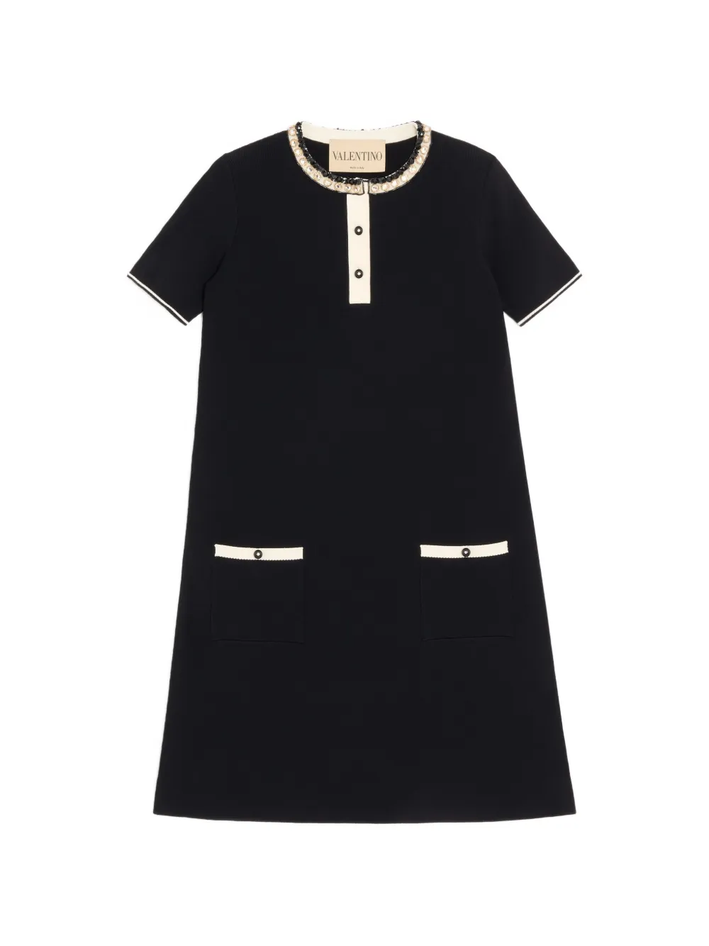 Valentino Garavani embroidered stretch viscose dress - Schwarz