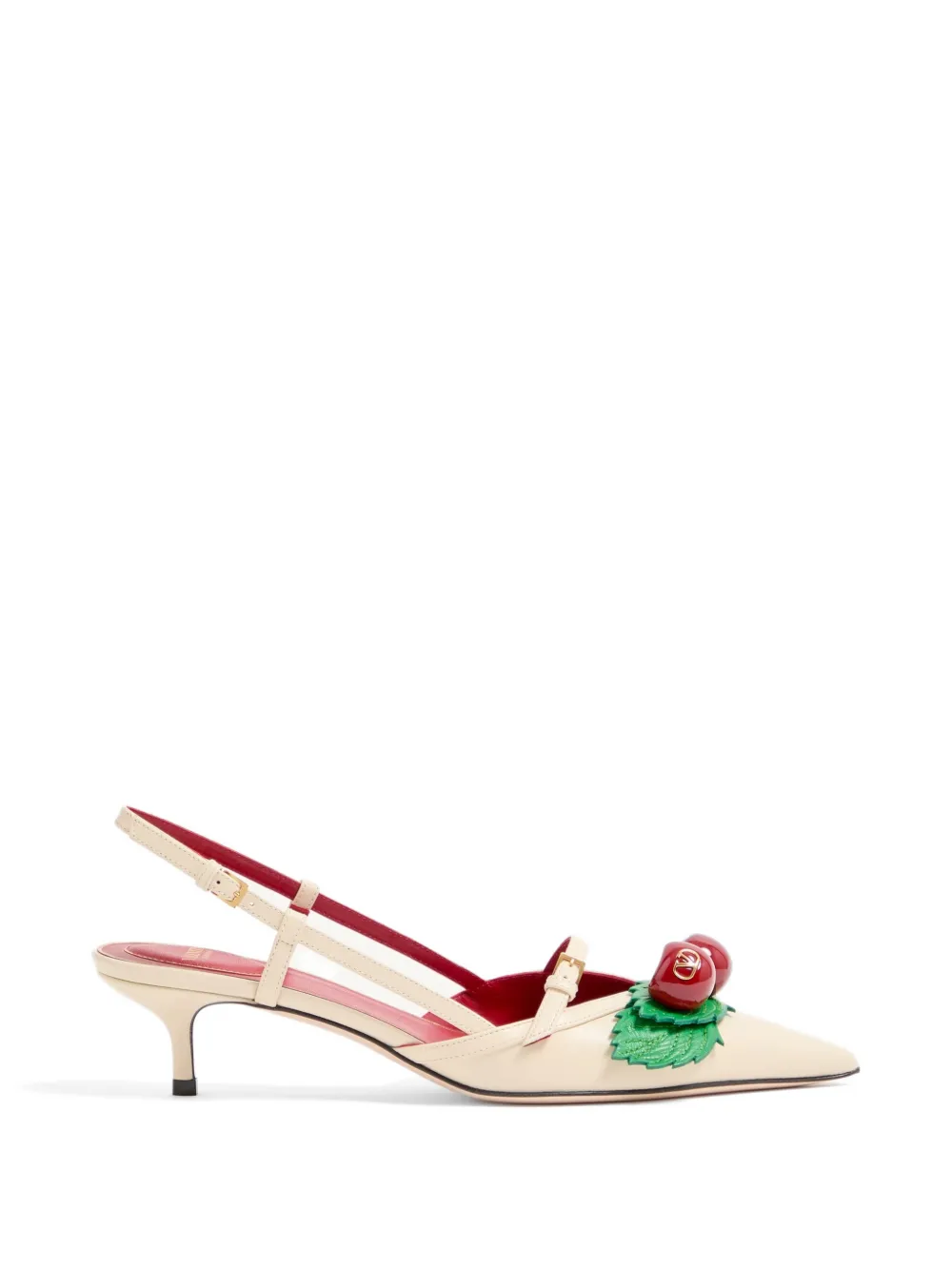 Valentino Garavani Cherryfic slingback pumps in kidskin 45mm - Nude