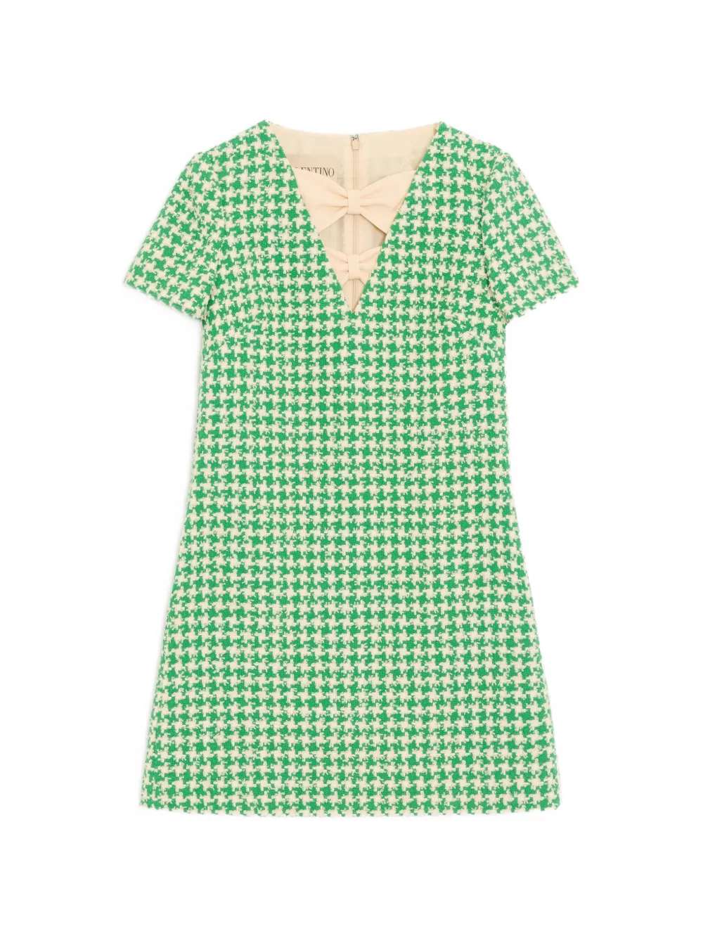 Valentino Garavani short houndstooth tweed dress - Grün