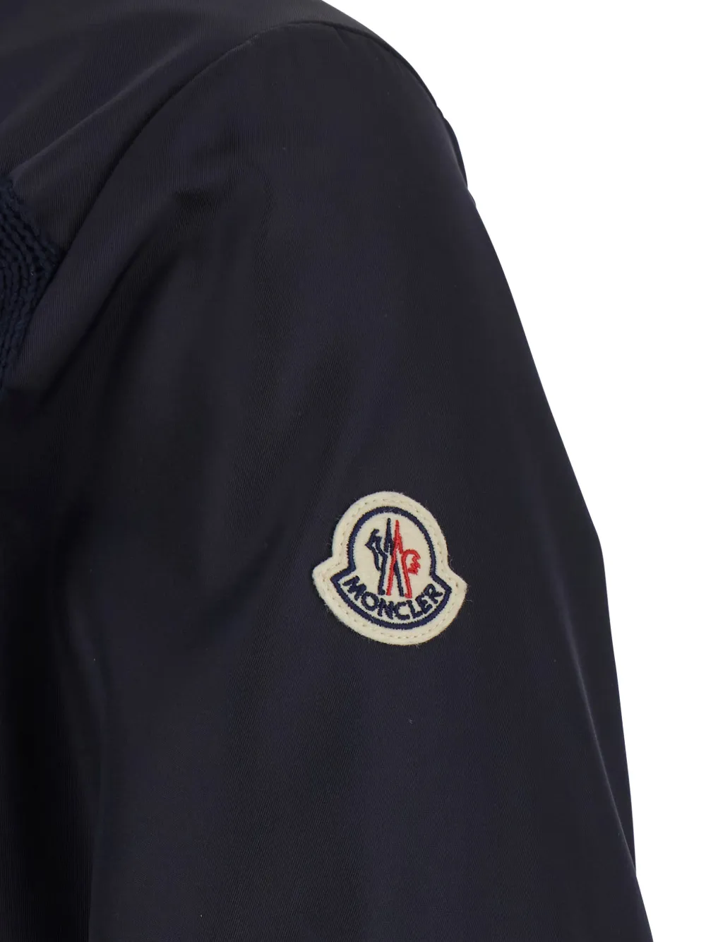 Moncler Jack met gestreepte afwerking en vlakken Blauw