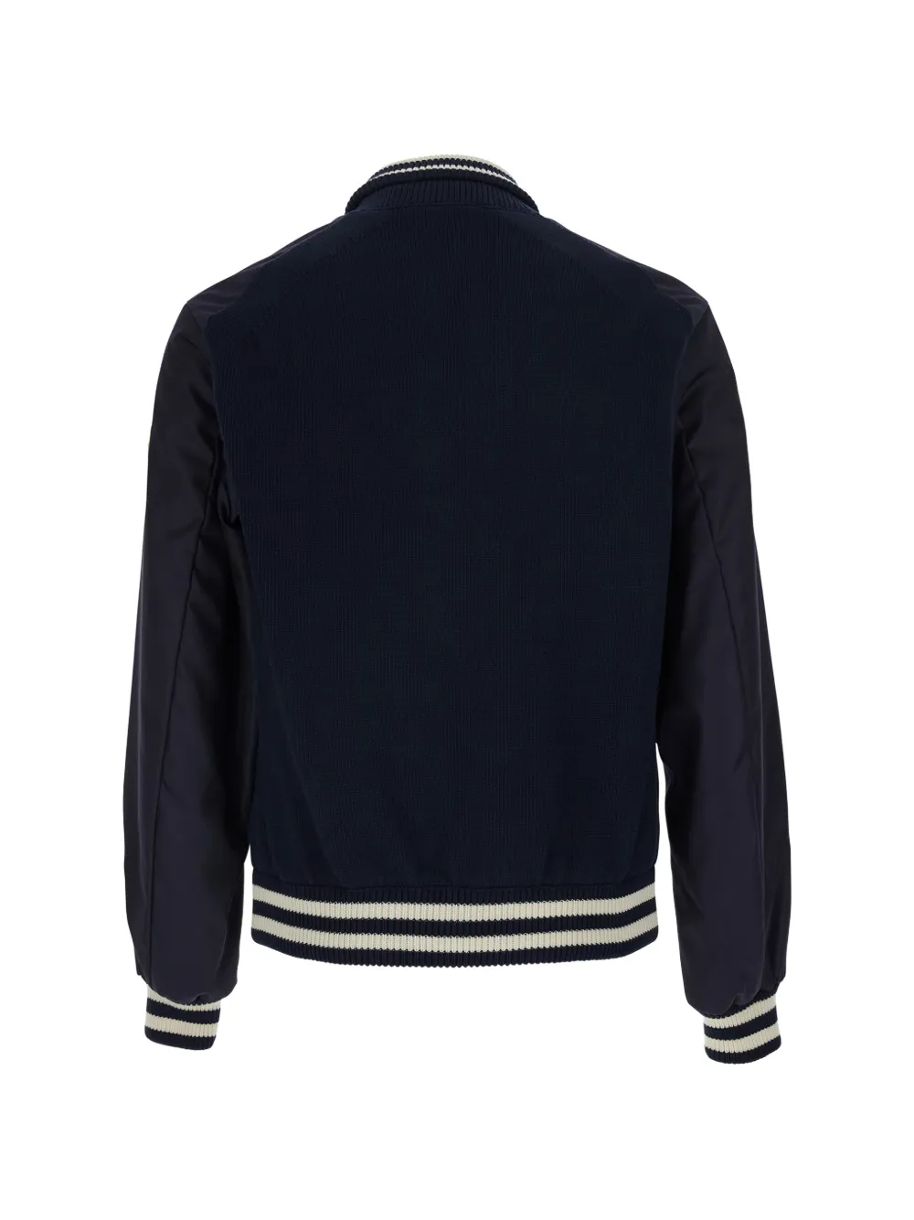 Moncler Jack met gestreepte afwerking en vlakken Blauw