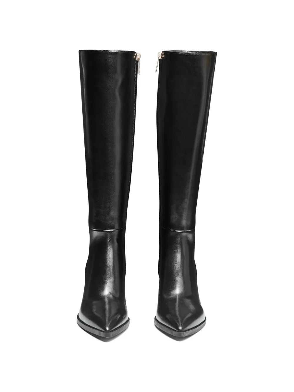 Santoni Laarzen met blokhak en puntige neus Zwart