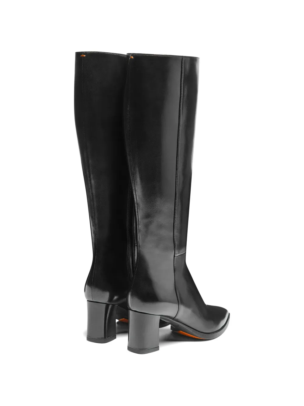 Santoni Laarzen met blokhak en puntige neus Zwart