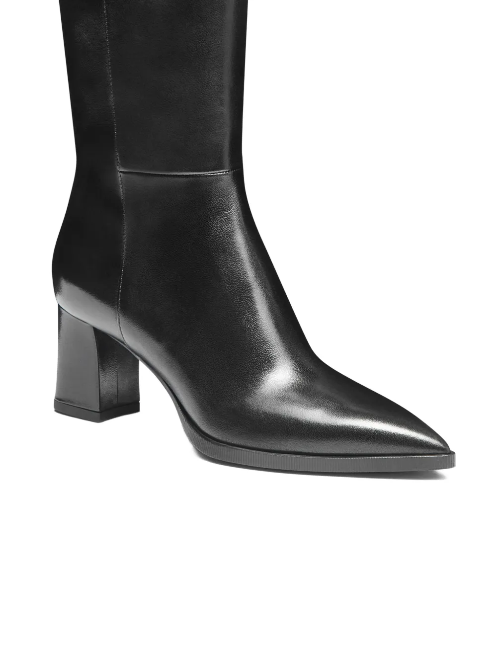 Santoni Laarzen met blokhak en puntige neus Zwart