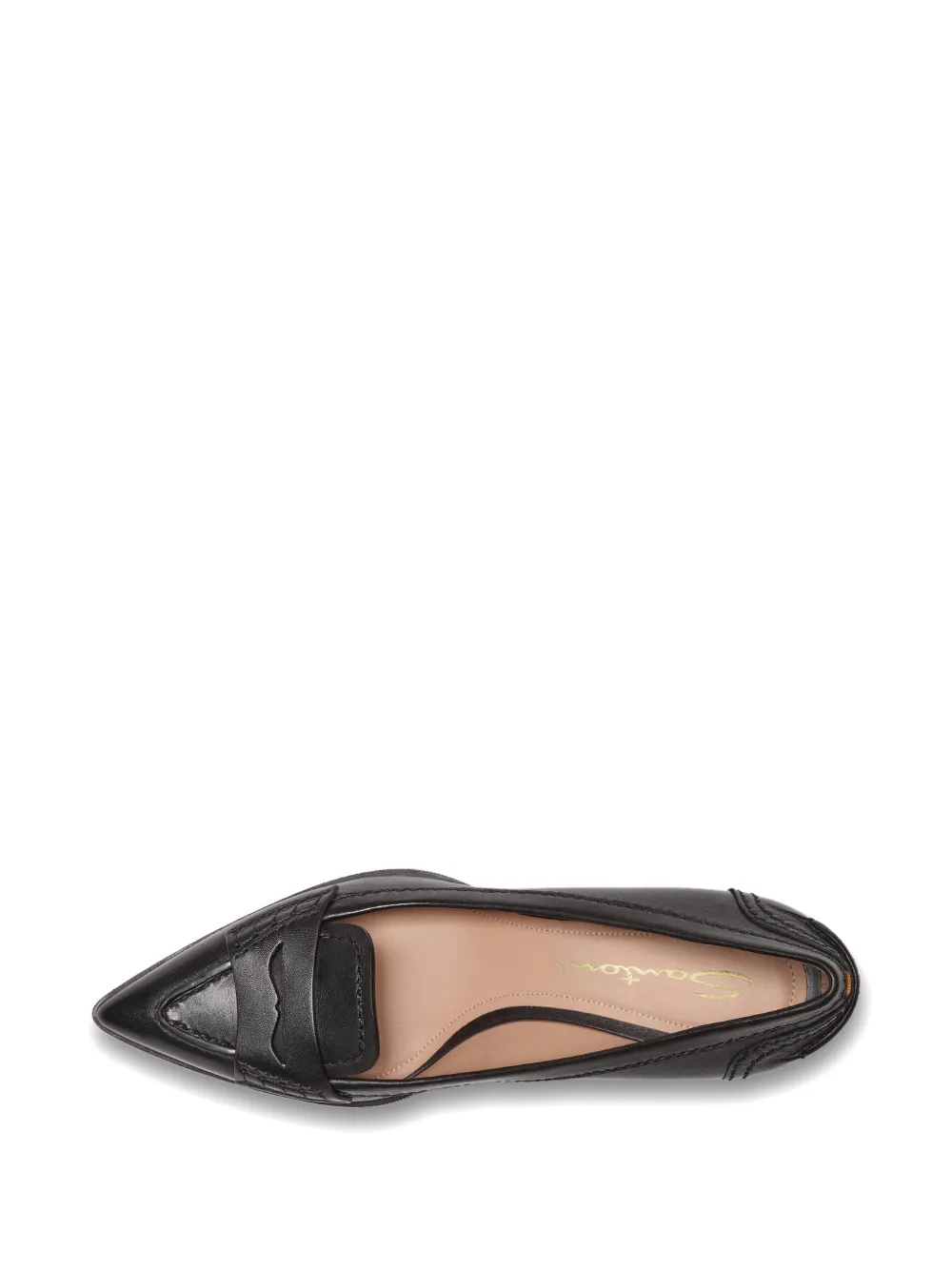 Santoni Pumps met puntige neus en penny-bandje Zwart