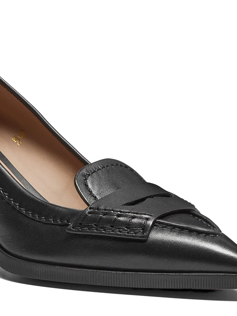 Santoni Pumps met puntige neus en penny-bandje Zwart