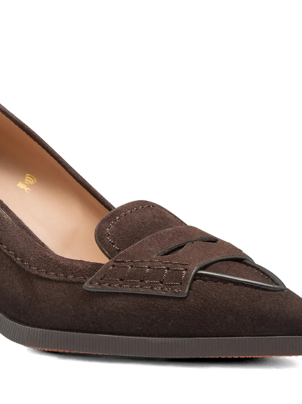 Santoni Penny pumps met puntige neus Bruin