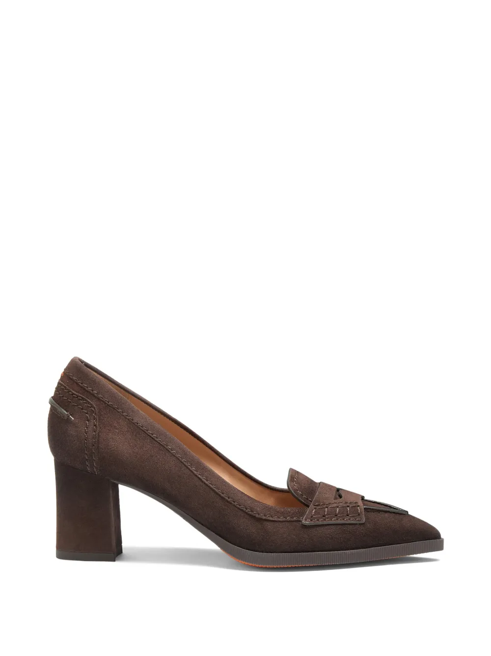 Santoni Penny pumps met puntige neus Bruin