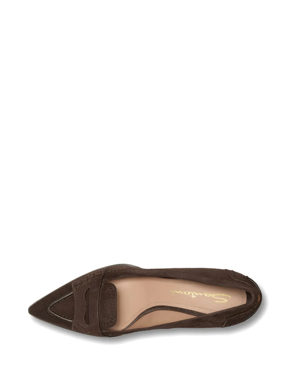 Santoni Penny pumps met puntige neus Bruin