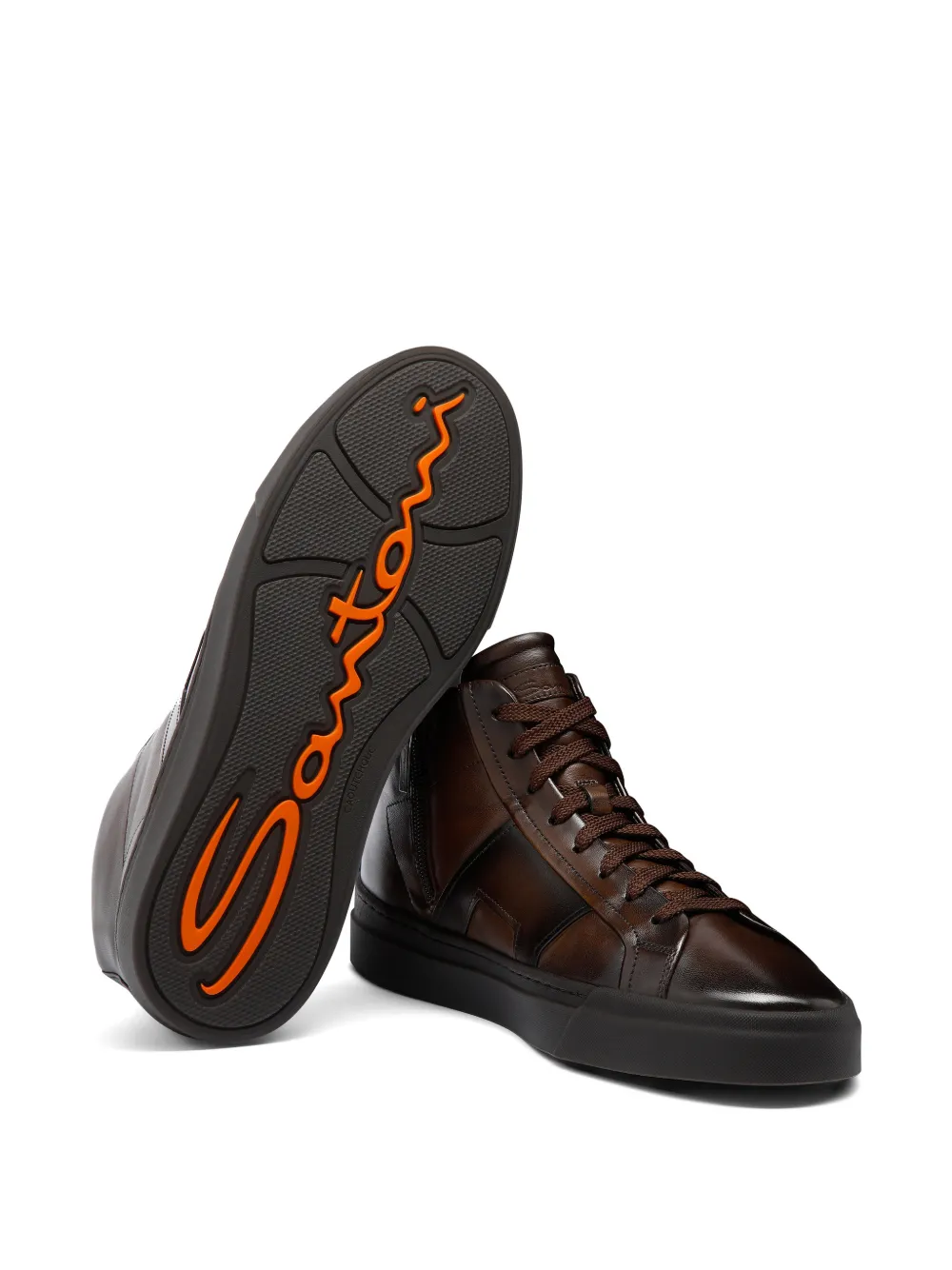 Santoni Loafers met dubbele gesp Bruin