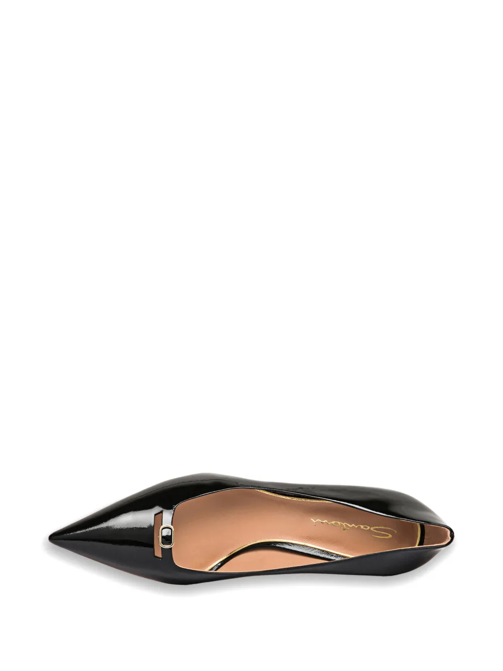 Santoni Lakleren pumps met gespdetail Zwart