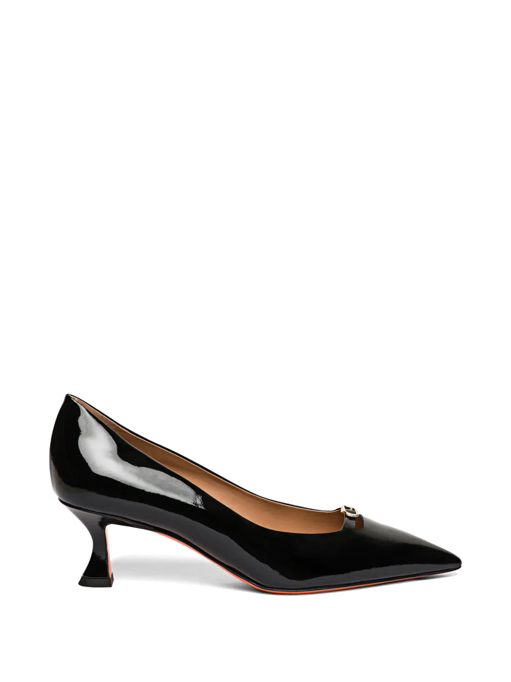 Santoni Lakleren pumps met gespdetail Zwart
