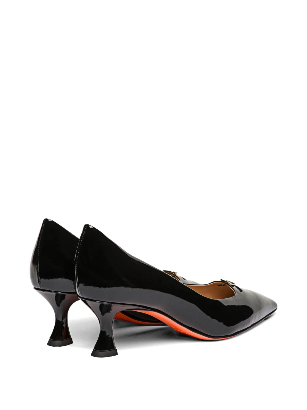 Santoni Lakleren pumps met gespdetail Zwart