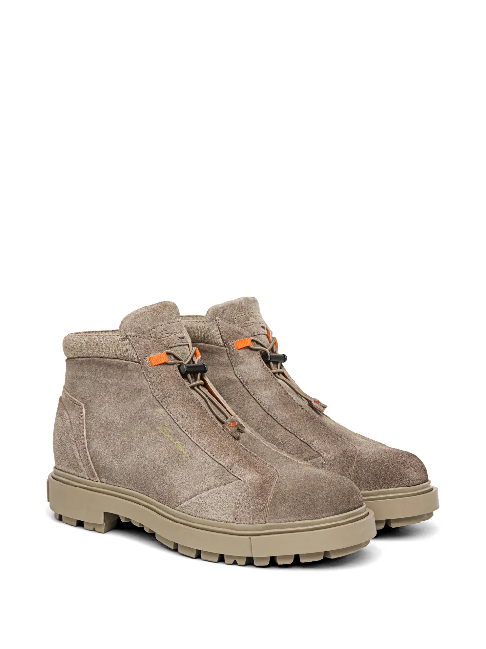 Santoni Suède wandellaarzen Bruin