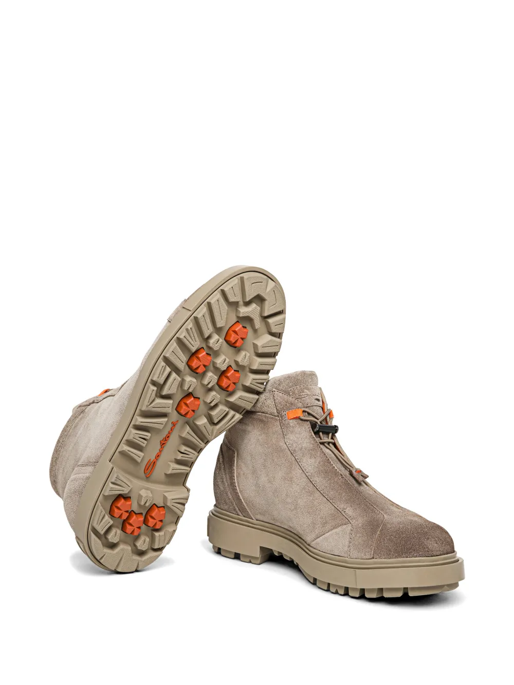 Santoni Suède wandellaarzen Bruin