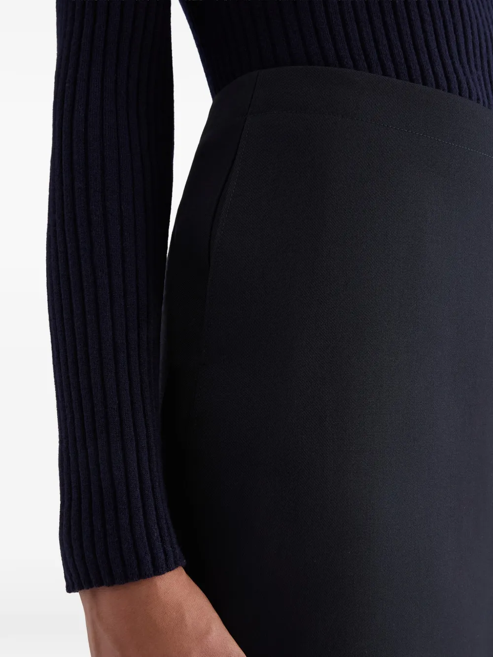 Jil Sander Wollen midi-rok Zwart