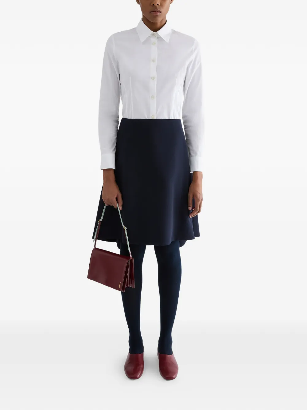 Jil Sander Asymmetrische midi-rok Blauw